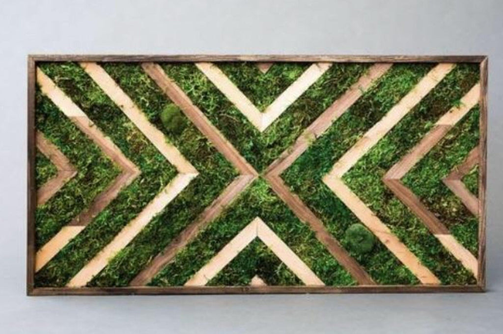 Chevron Preserved Moss Art 48x24 – HollyBee and Company